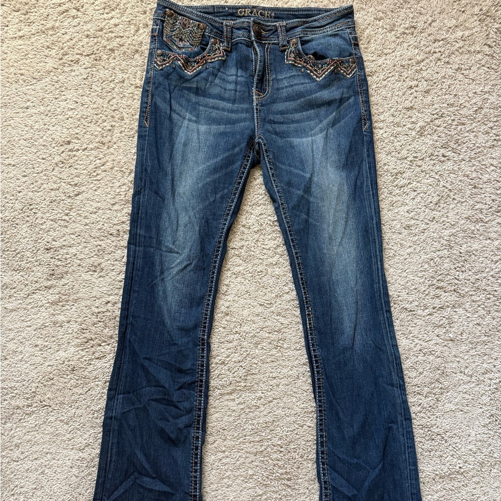 Grace in LA Jeans Women’s Bootcut Size 29 | Embellished Pockets | Western Style